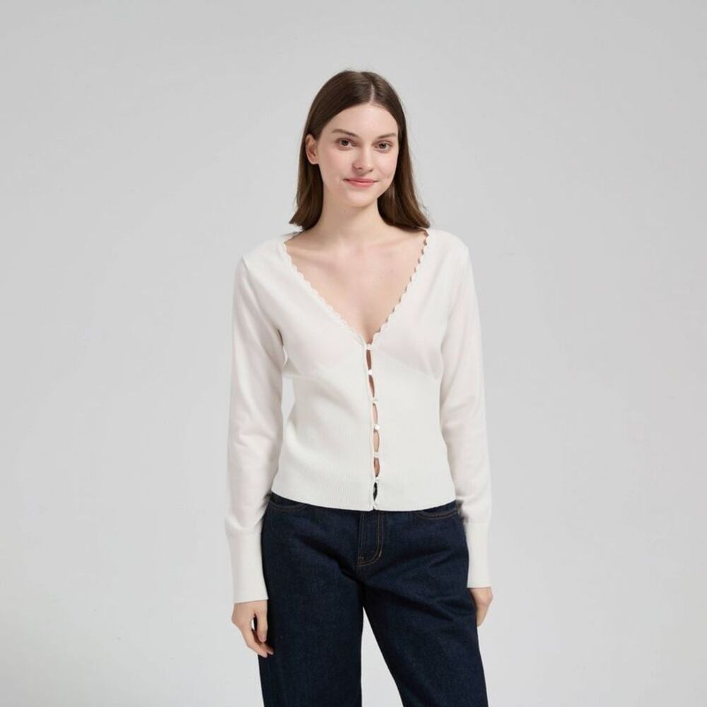 Wild Fable - Women's Feminine Cardigan Sweater - Wild Fable Cre Cream